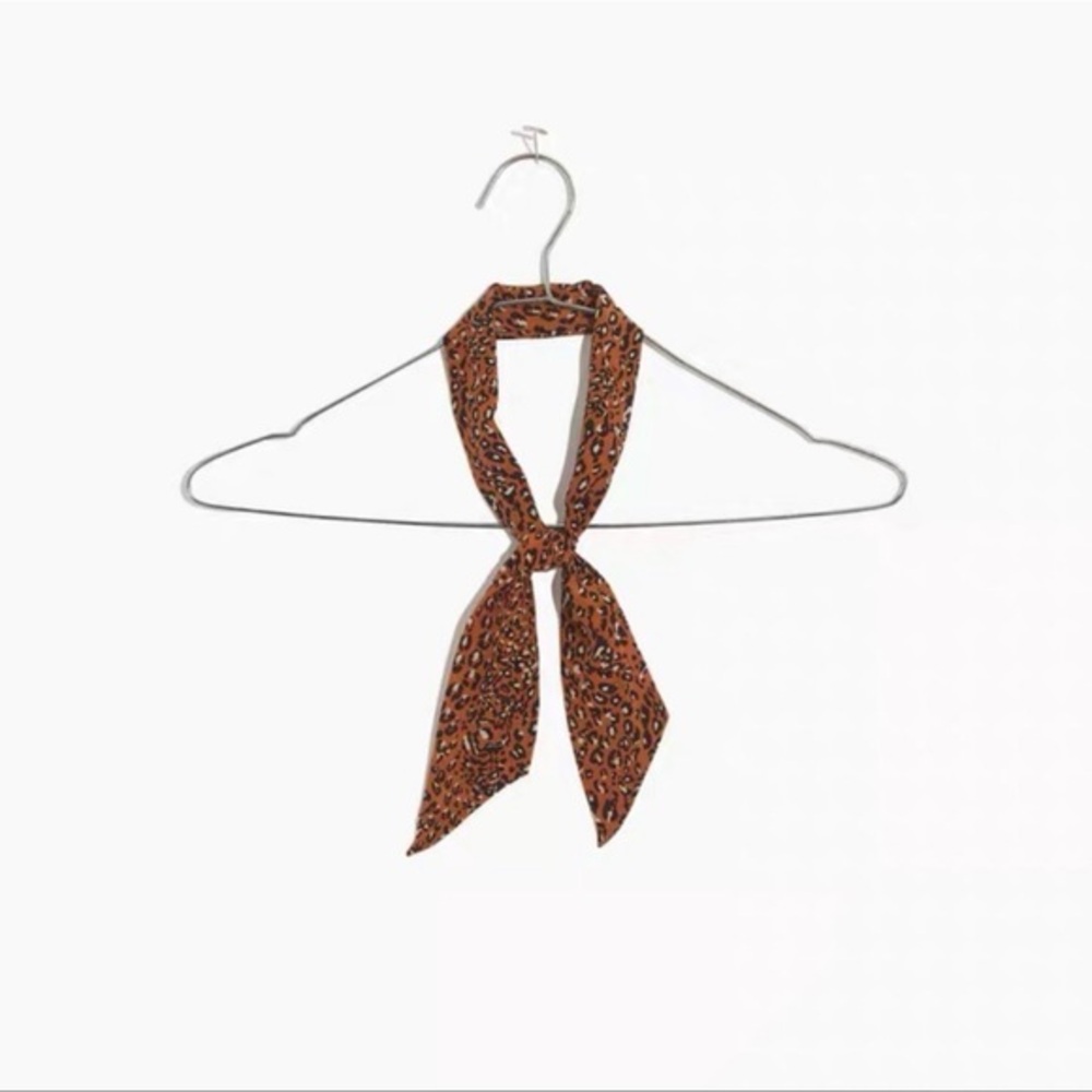 Madewell Silk Skinny Bandana Scarf Brown